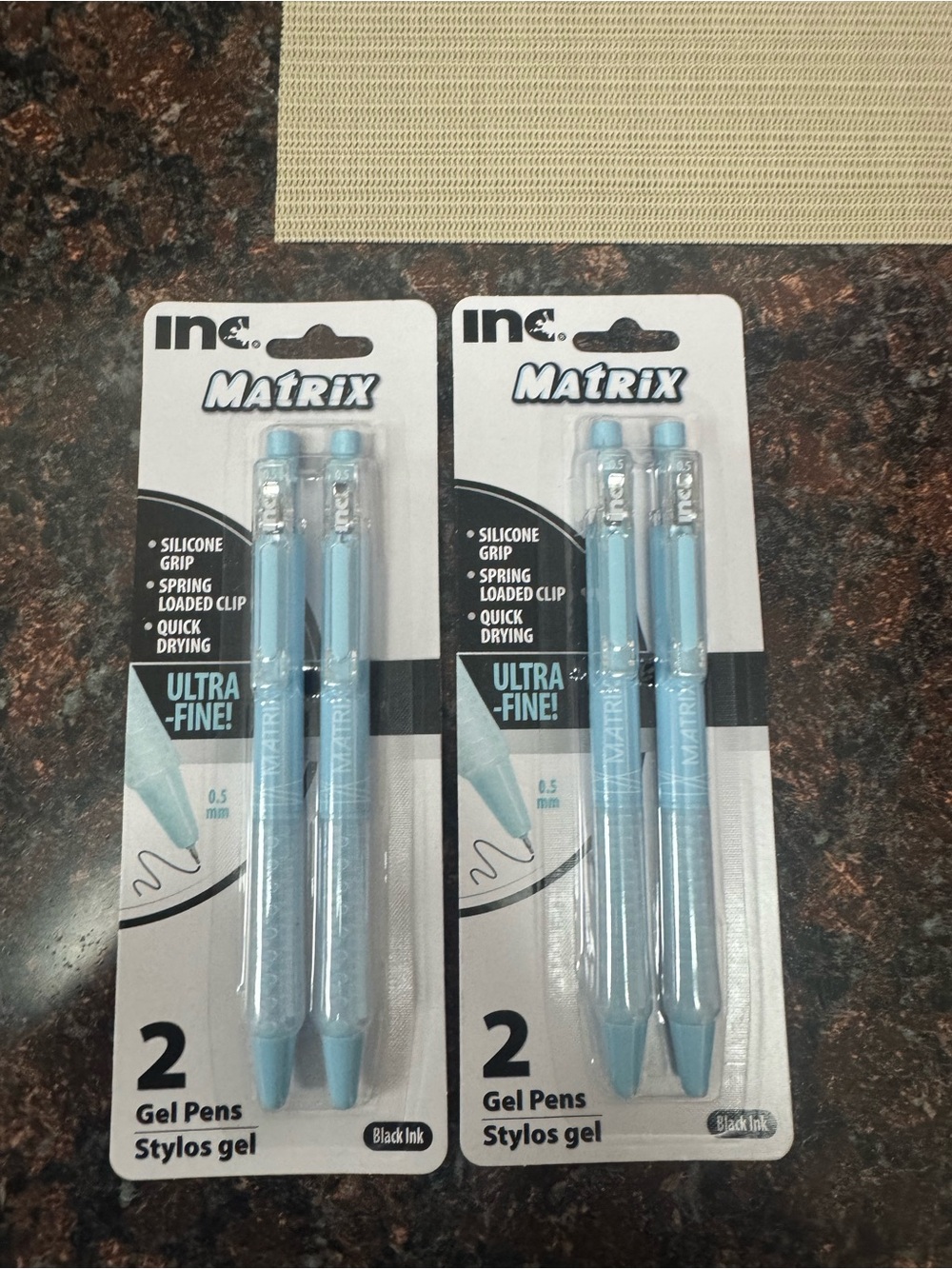 Inc Matrix Gel Pens Light Blue (2-Pack)